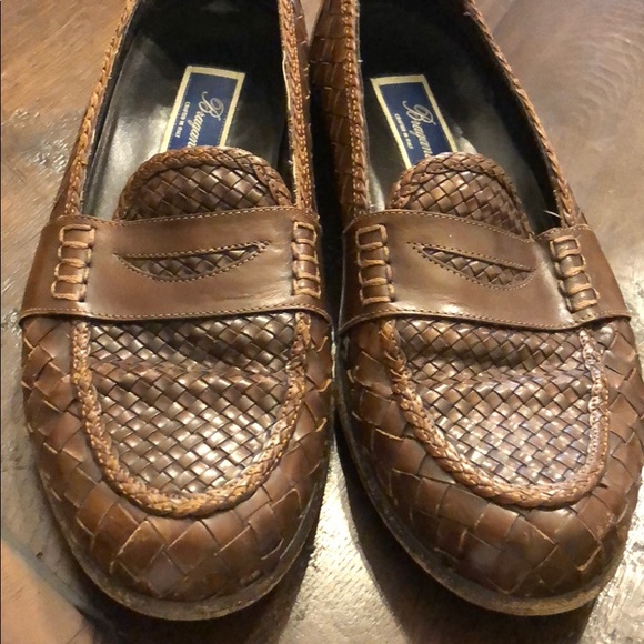 Bragano Size M Weaved Leather Loafers 